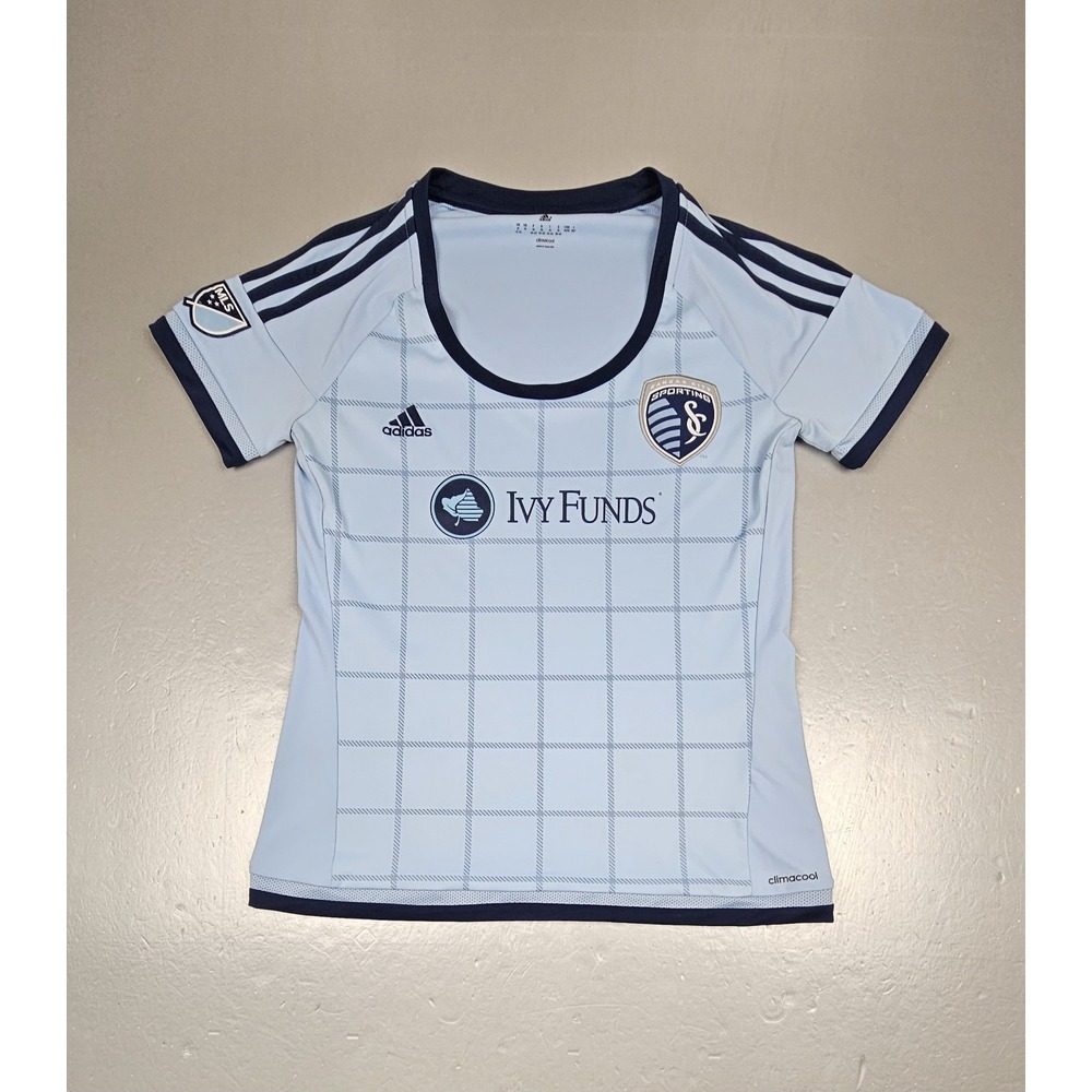 Adidas Sporting Kansas City‎ Soccer Jersey Womens Medium. Climacool Blue Kit